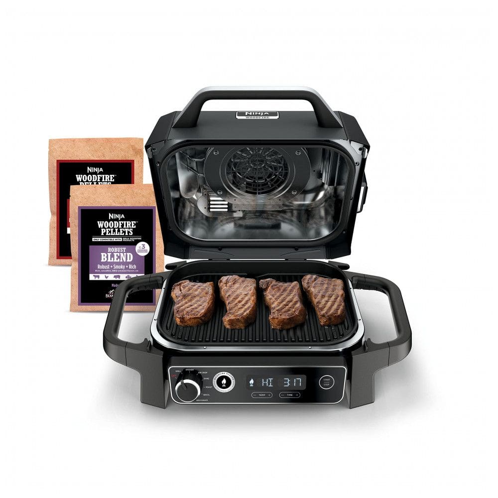 Churrasqueira Grill 7 em 1 Ninja OG701 para Área Externa Movida á Pellet de Madeira, Aço inoxidável
