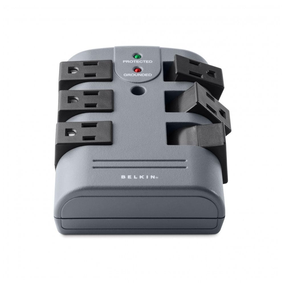 Protetor Contra Picos de Energia e Raios 1080 Watts com 6 Portas CA Giratórias, 110v, BELKIN BP106000, Cinza