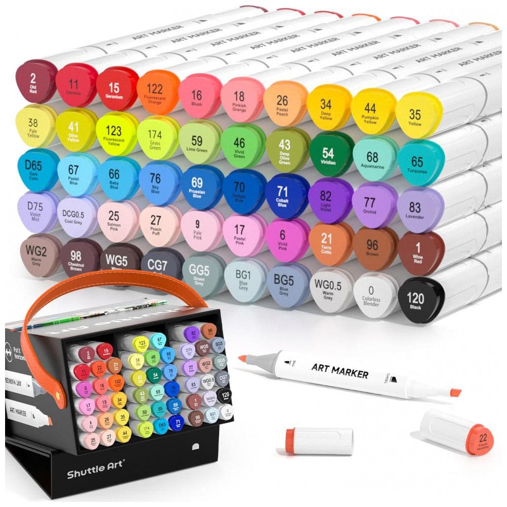 Conjunto de Canetas Artisticas 51 Cores com Estojo Perfeito para Ilustração para Adultos e Criação de Cartões, Shuttle Art