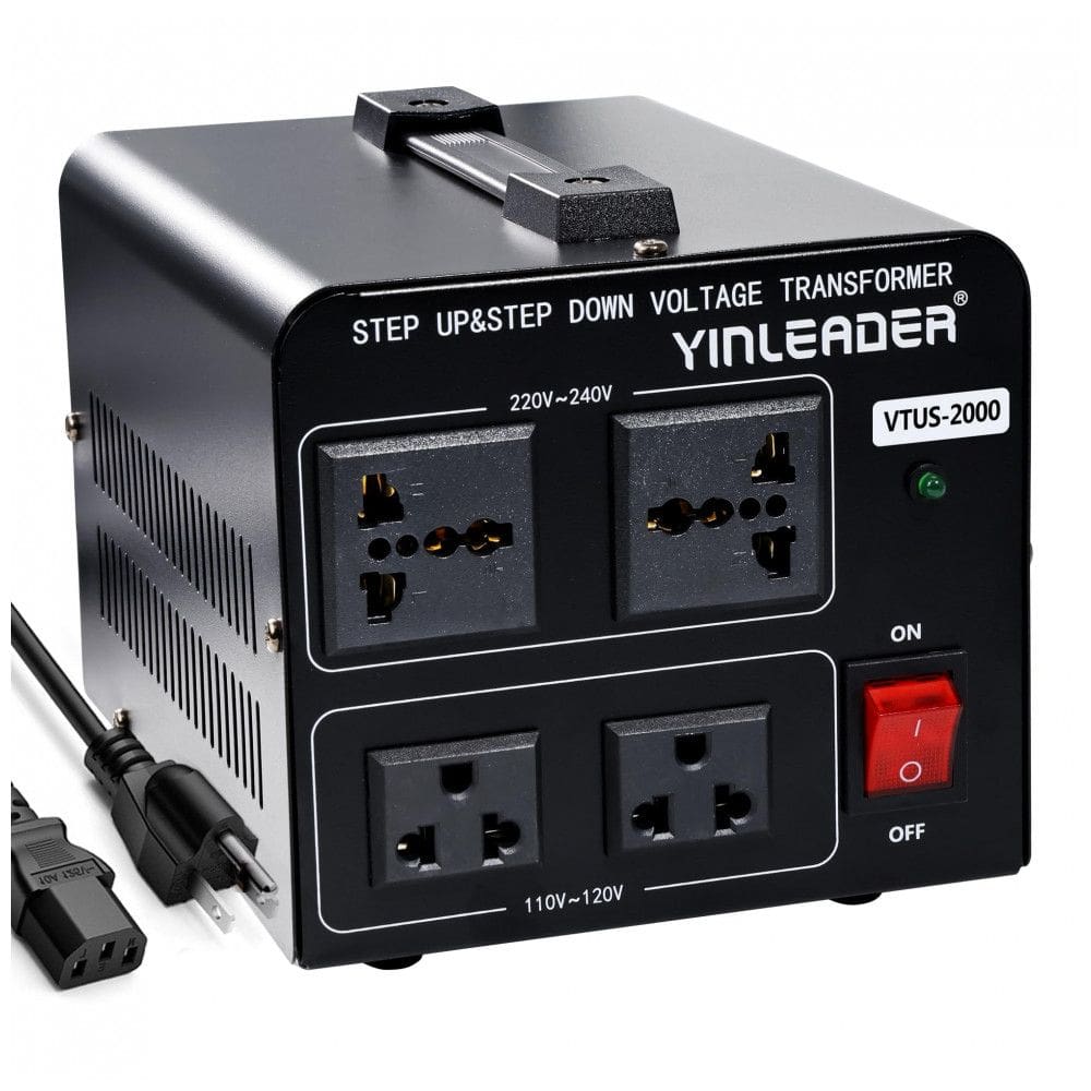 Transformador de Tensão de 2000W Converte 220V a 110V, 110V a 220V ou 110, 120 V Para 220, 240 V, Yinleader VTF 2000VA, Preto