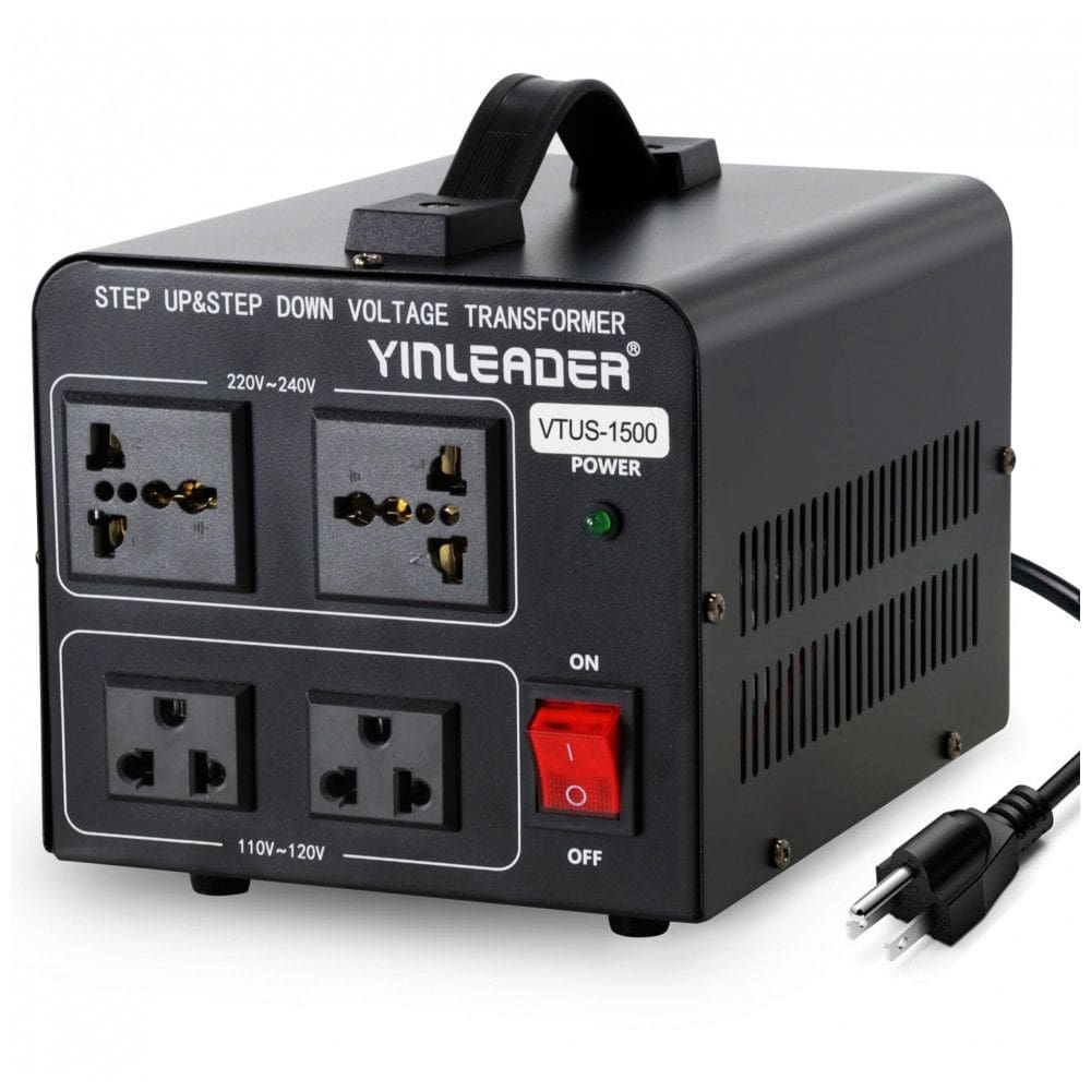 Transformador de Energia 1500W Converta 220V 230V 240V para 110V 120V ou 110V para 220V, Yinleader, Preto