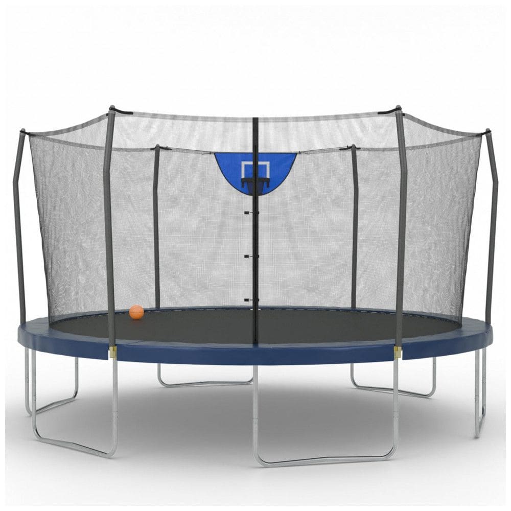 Cama Elastica Capacidade até 125 kg com Cesta de Basquete, Skywalker Trampolines, Azul Marinho