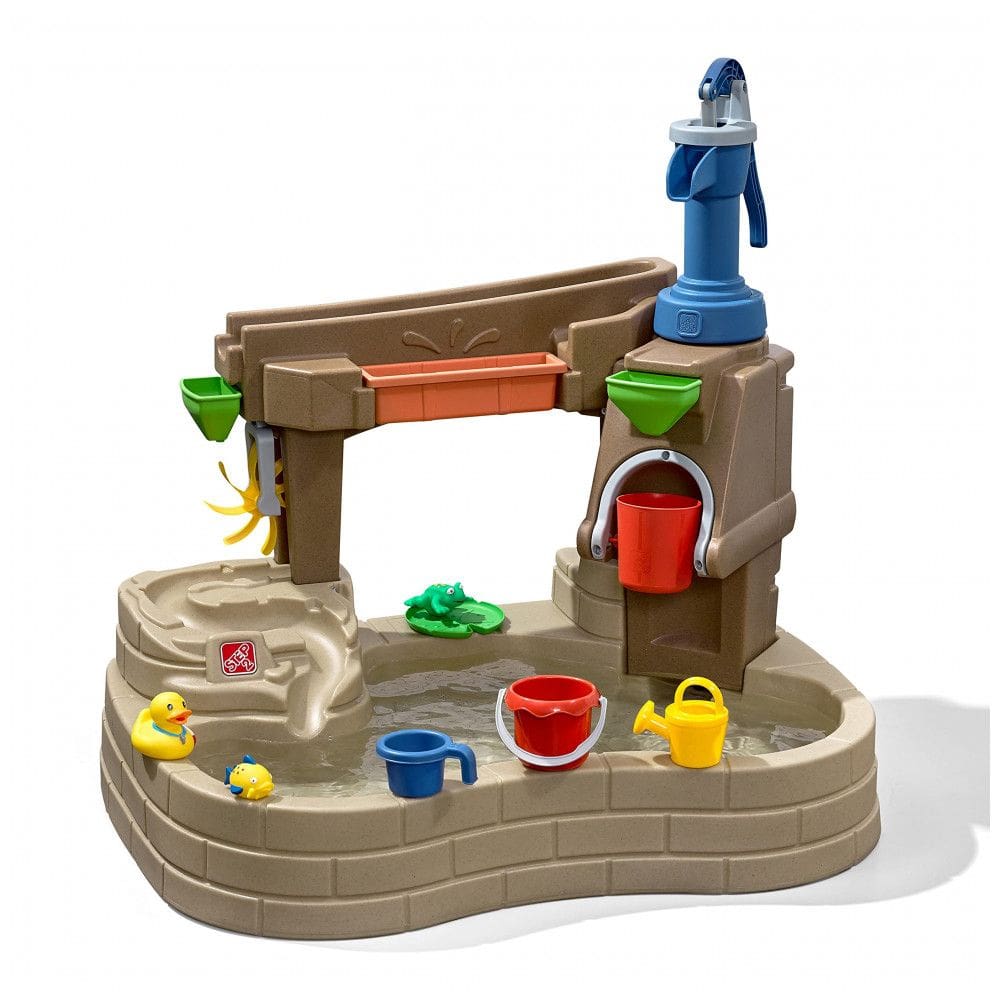 Mesa Interativa com Água e Atividades Sensoriais para Ar Livre, 10 Peças, Step2, Marrom
