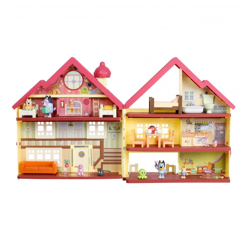 Caixa de Brinquedos Bluey Ultimate Playhouse com Luzes, Sons e Figuras para Crianças Acima de 3 Anos, MOOSE TOYS LLC, Vermelho