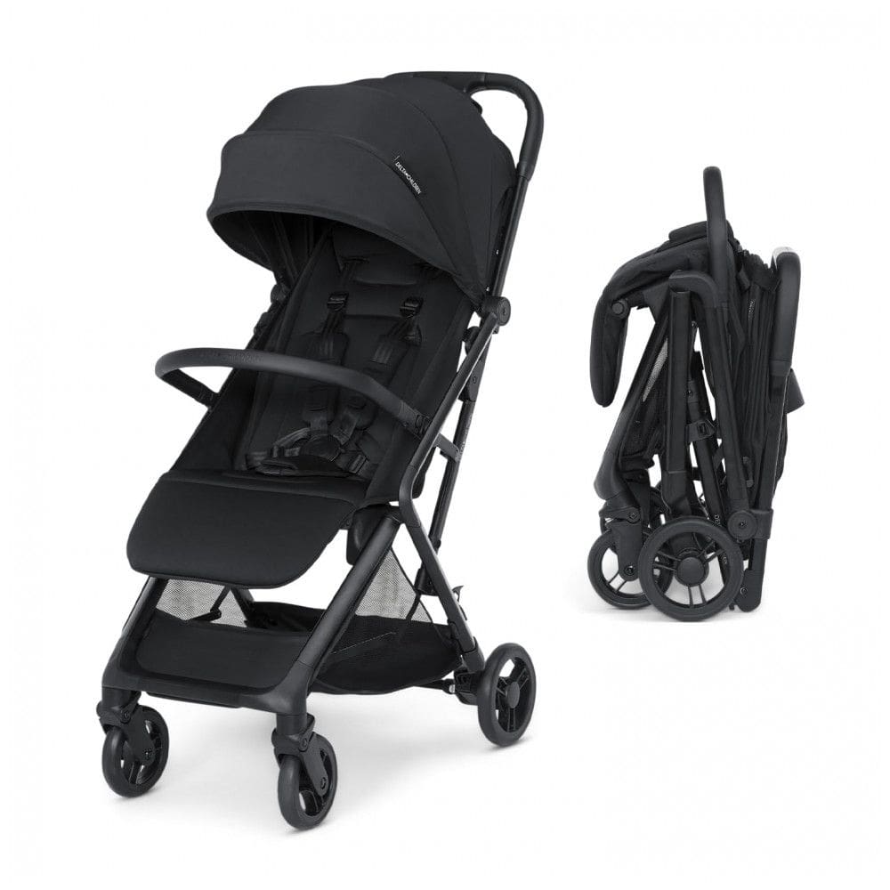 Carrinho de Bebê Ultra Compacto com Suspensão nas 4 Rodas, Reclinação Multiposição e Porta-Copo, Delta Children, Preto