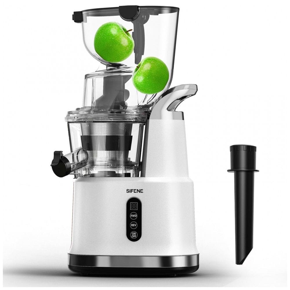 Centrífuga de Frutas com Bocal Largo e Alto Rendimento, Aço Inoxidável, 110V 200W, SiFENE, Branco