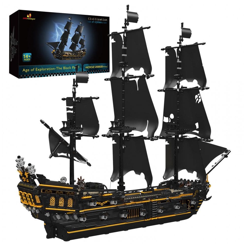 Kit de Construção Navio com 2868 Peças, JMBricklayer, Preto