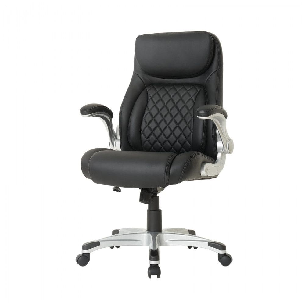 Cadeira de Escritório Ergonômica em Couro Sintético com Apoio de Braços, Nouhaus Posture, Preta