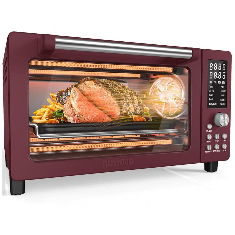 Forno Elétrico 12 em 1 com Capacidade de 19L, Material de Aço Inoxidável e Tela LCD, 110V 1800W, Nuwave, Vermelho Canela
