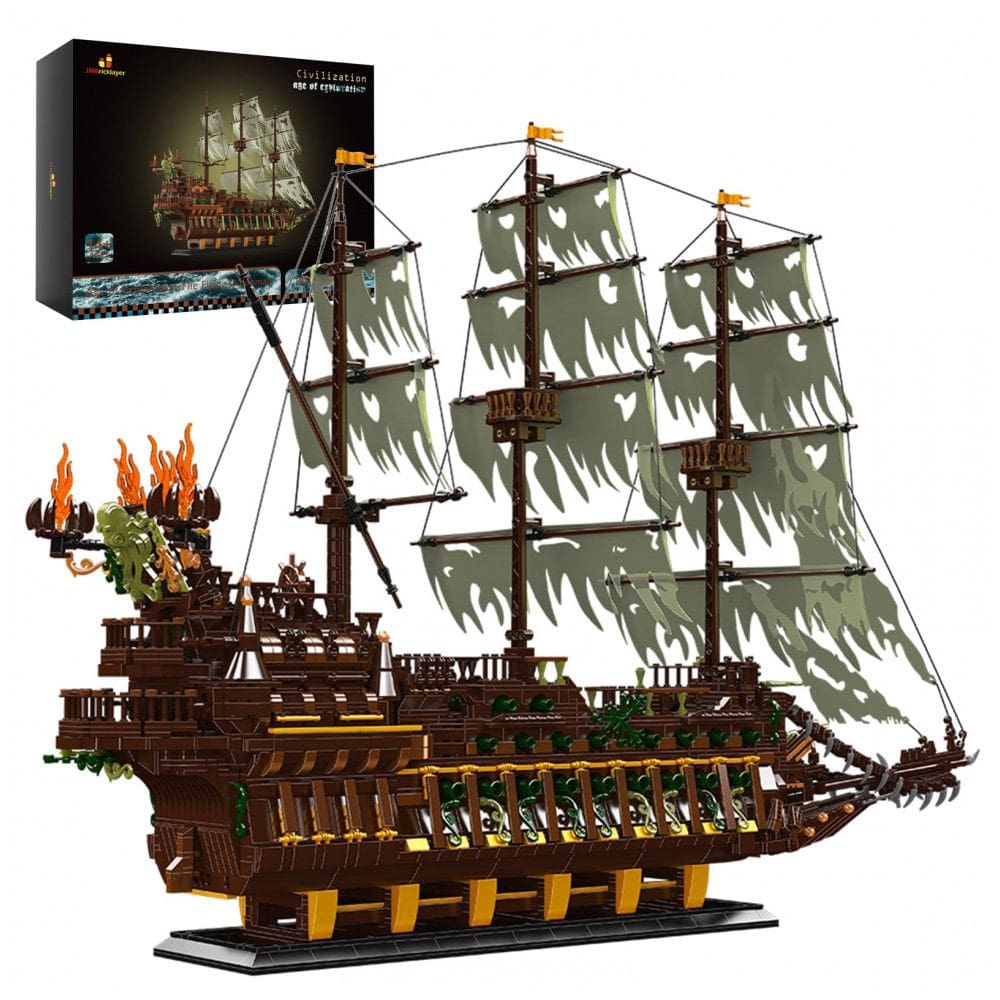 Kit de Construção Navio MOC Misterioso com 3653 Peças, JMBricklayer, Marrom