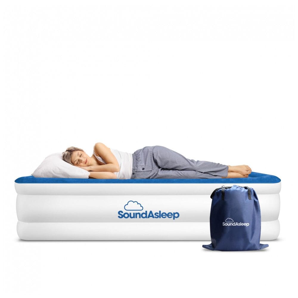 Colchão Inflável de Luxo SoundAsleep Dream Series com Tecnologia ComfortCoil e Bomba de Alta Capacidade para Casa e Camping - King Size