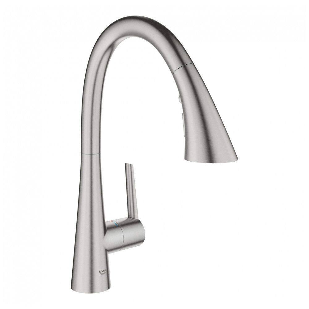 Torneira Cozinha com Pulverizador Triplo em Aço Inoxidável, GROHE 32298DC3 Zedra