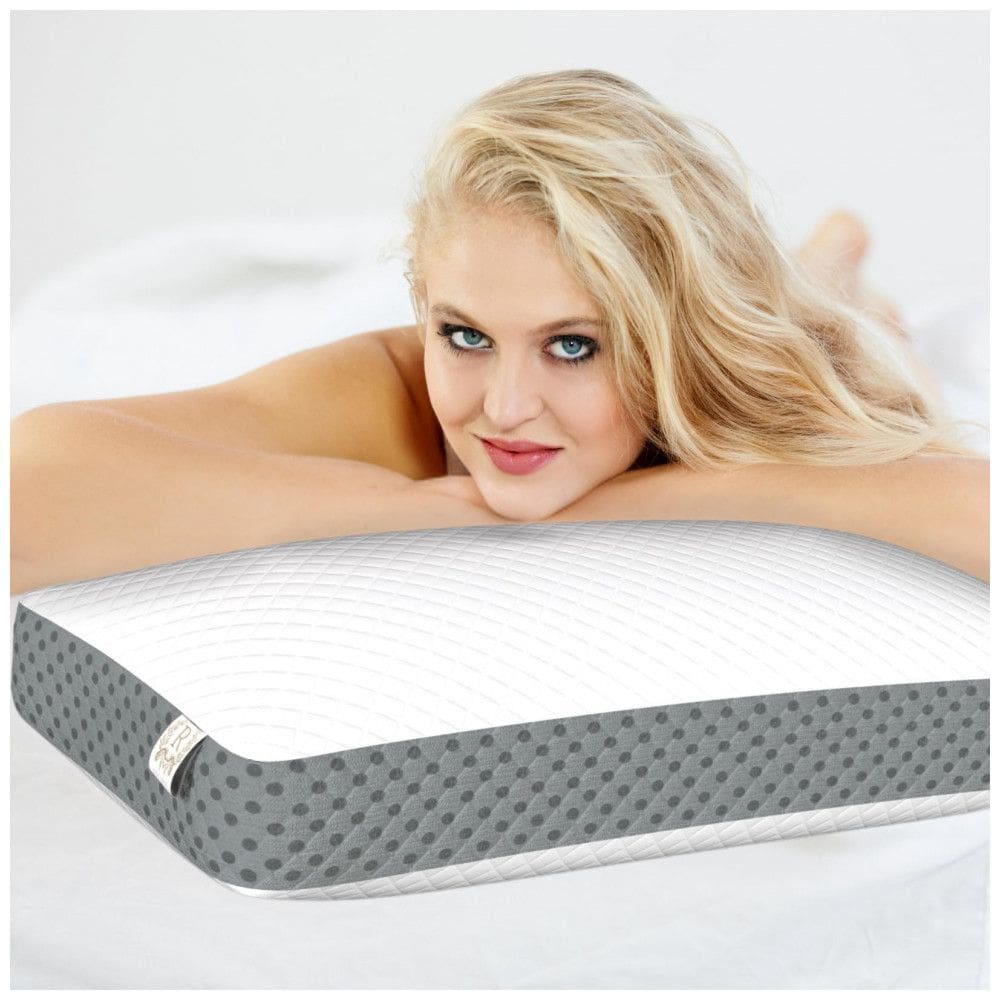 Travesseiro de Espuma de Memória para Alívio da Dor no Pescoço, Tamanho King com Capa Removível, Royal Therapy, Branco