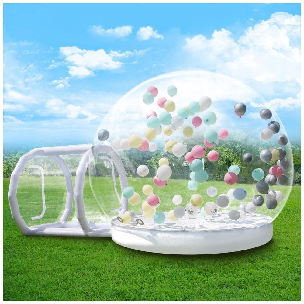 Casa Inflável de Bolha Transparente de 3m para Crianças com Túnel e Trampolim - Gaonala