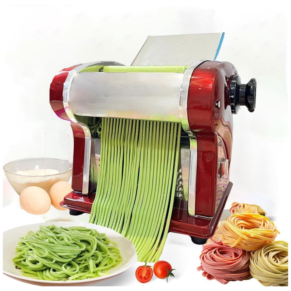 Máquina Elétrica de Fazer Macarrão, Lâmina Embutida de 2,5 mm, Largura da Massa 14 cm, Espessura Ajustável de 0,34 mm, SHILINTONG