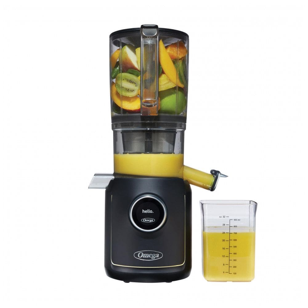 Extrator de Suco Omega Ultimate Performance Juicer, Tecnologia Intellidial, Motor Silencioso 200W, 110V, Funil 1,9L, Acabamento Preto