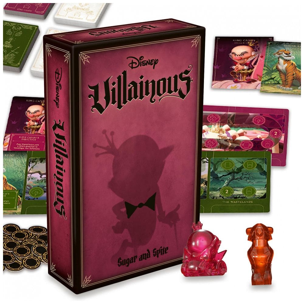 Jogo de Tabuleiro Estratégico Ravensburger Disney Villainous Sugar Spite - Expansão com Rei Candy e Shere Khan - Premiado - Idades a partir