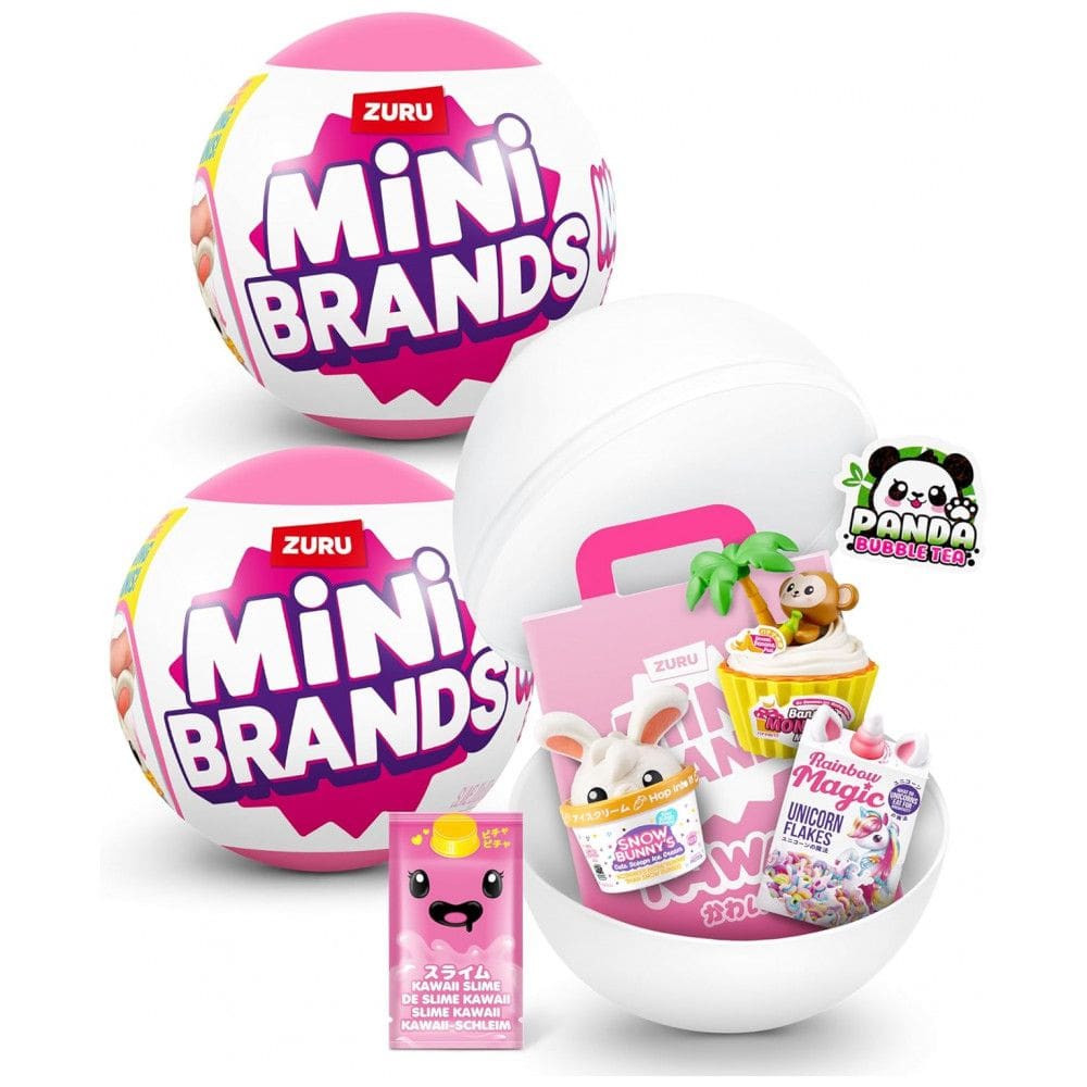 Mini Brands Kawaii Capsule ZURU Kit 2 Unidades Miniaturas Surpresa Temática Japonesa, Scented, Slime Interativo, Plástico, Colecionável