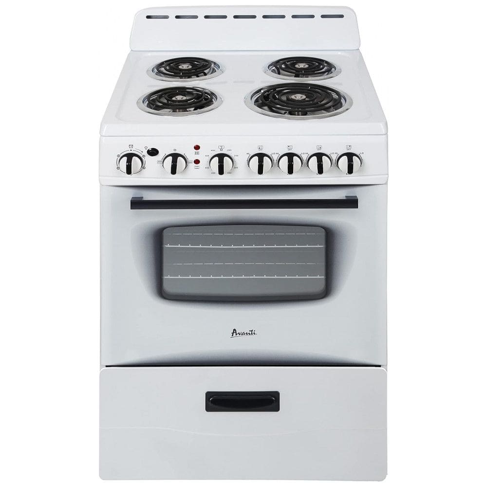 Fogão Elétrico Avanti ERU240P0W Design Compacto, Capacidade com 4 Queimadores de Bobina, Porta de Vidro emoldurada,