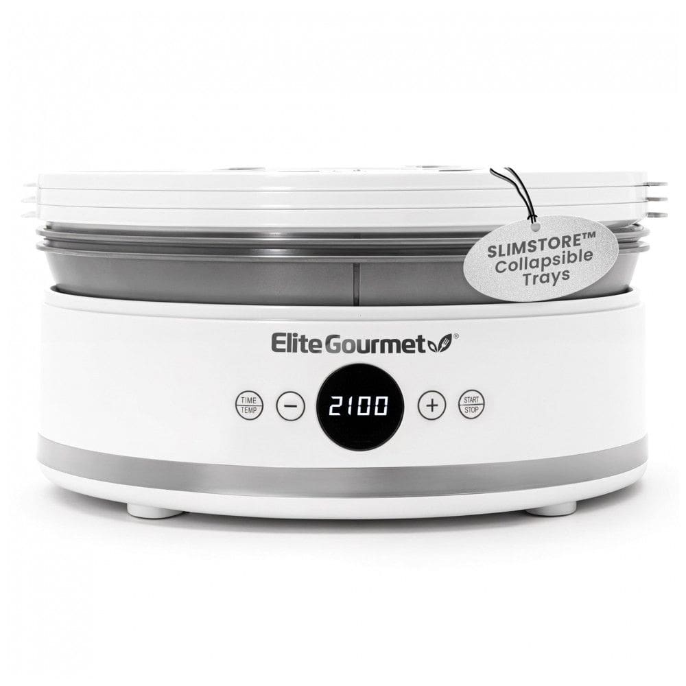 Desidratador de Alimentos Digital Elite Gourmet EFD329WD com 5 Bandejas SlimStore Livres de BPA para Armazenamento Compacto