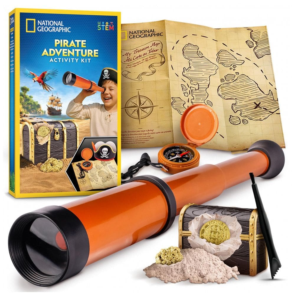 Pirate Adventure Activity Kit – Brinquedo Educativo de Escavação e Navegação, STEM para Crianças, Presente Criativo, National Geographic