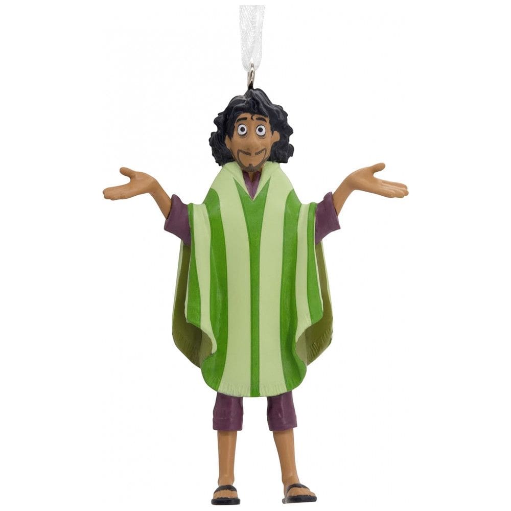 Enfeite Natalino Hallmark Keepsake Disney Encanto Bruno com Poncho Verde, Resina 8,5x6,3x2,1 cm