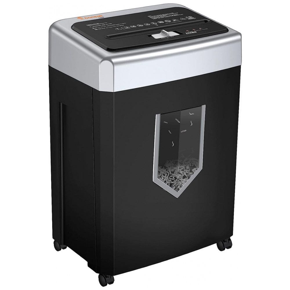 Triturador de Papel Bonsaii 15 Folhas para Escritório, 40 Minutos de Uso Contínuo, Alta Segurança P4, Capacidade de 18,9 litros