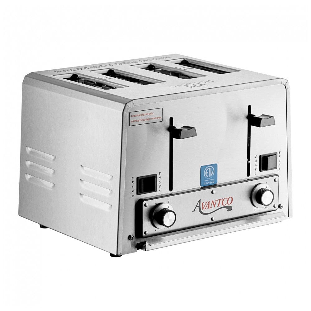 Torradeira Comercial Avantco THD27208 para Pães e Bagels de Uso Moderado, 4 Fatias com Slots Largos de 3,8cm, 208V