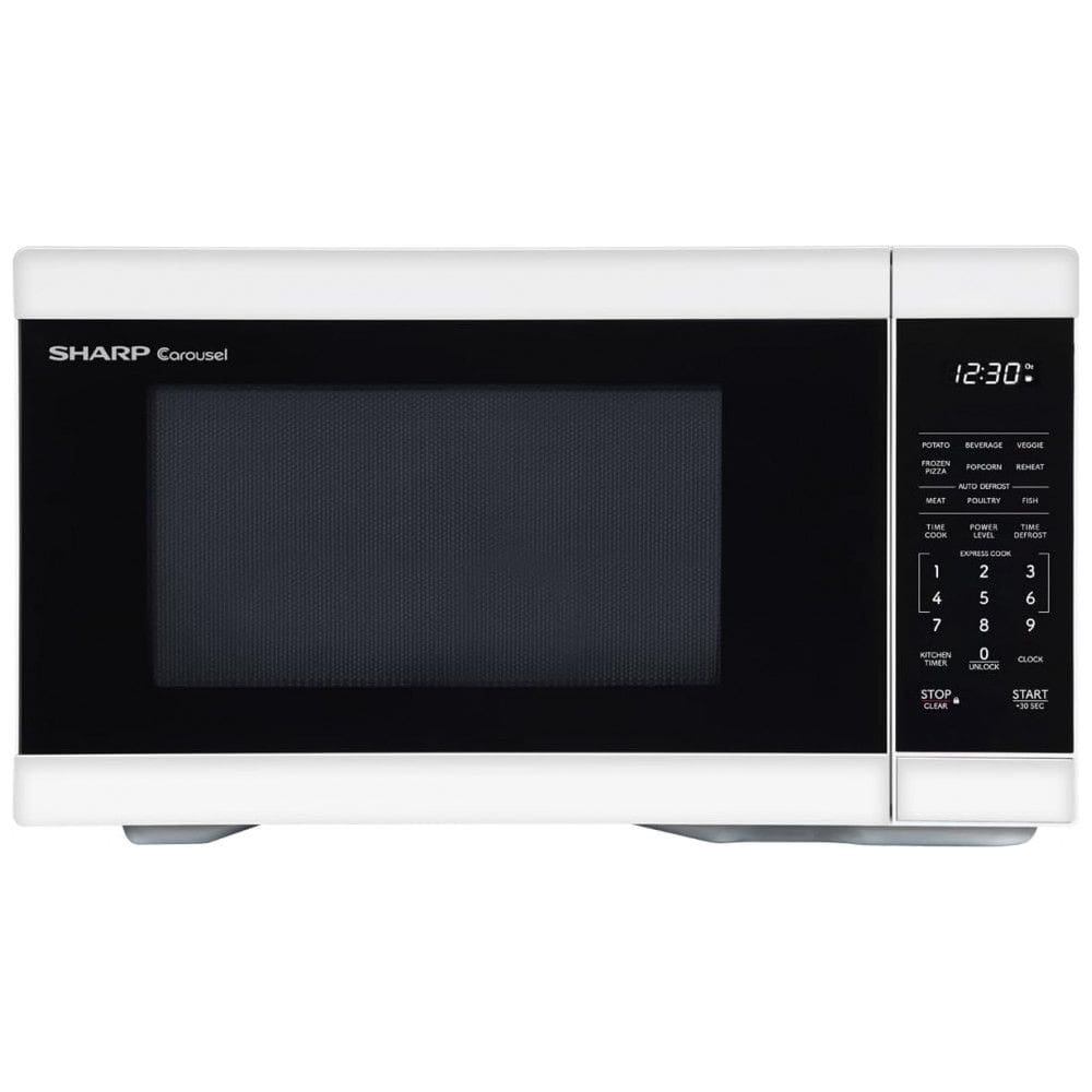 Forno de Micro-ondas de Bancada SHARP com Prato Giratório Removível de 31,5 cm, 1000 Watts,31,15 litros, Branco