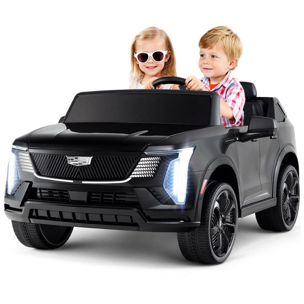 Carro Elétrico Infantil Licenciado Costzon Cadillac 24V 2 Lugares, Controle Remoto, Suspensão 4 Rodas, Música, Luzes LED, Preto