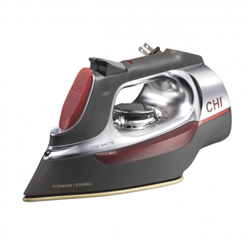 Ferro a Vapor CHI com Cabo Retrátil, 1700 Watts, Desligamento Automático 3 Vias, 400 Furos, Placa de Cerâmica com Titânio Infundido