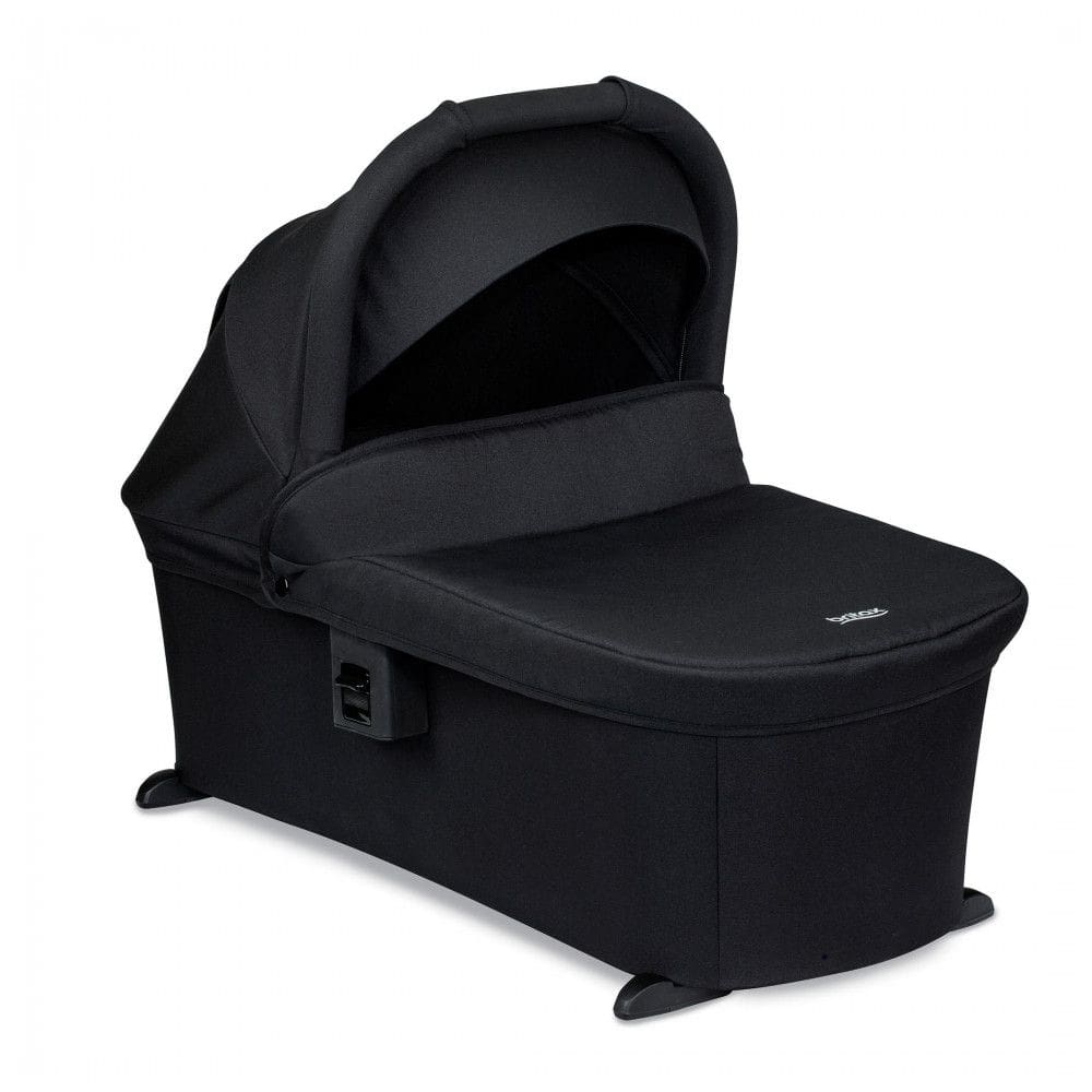 Berço portátil Britax Zinnia preto para carrinhos compatíveis, com dossel UPF 50+ e colchão SafeWash, até 9 kg