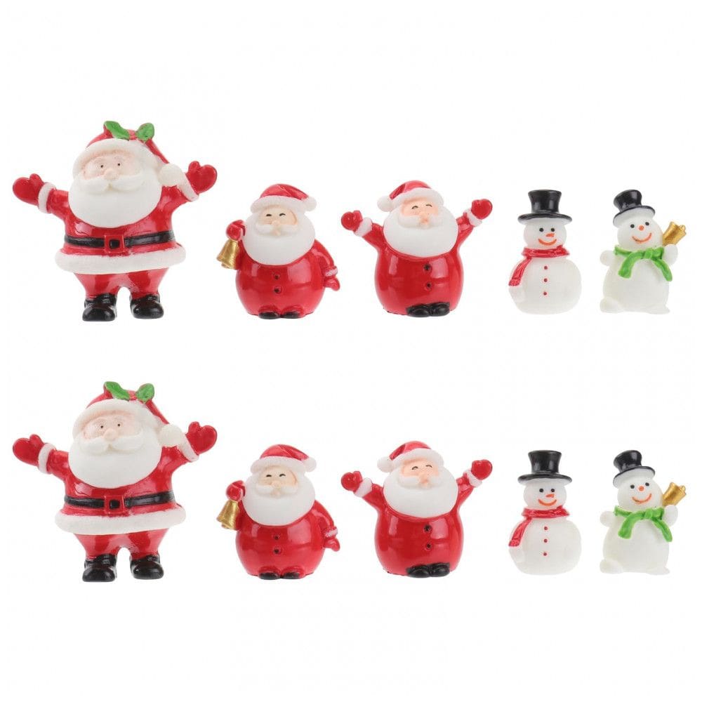 Decorações de Natal Happyyami com 10 Miniaturas de Papai Noel em Resina, para Escritório e Casa, Perfeitas para Decorar nas Festas