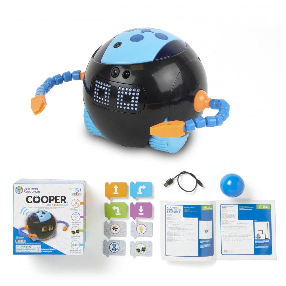 Learning Resources Cooper o Robô STEM - Codificação para Crianças, Brinquedos Educacionais, Robótica, Programação Montessori