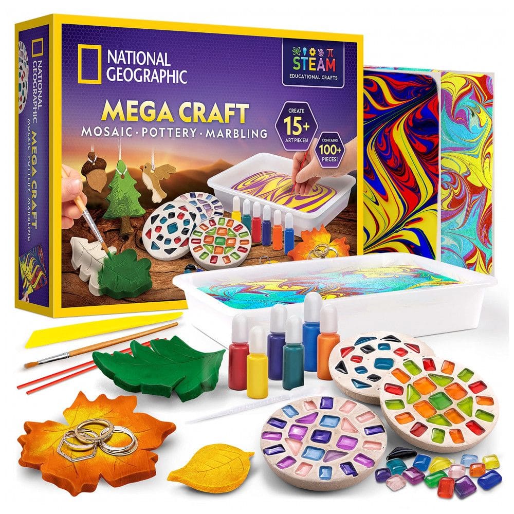 Mega Kit Artes & Artesanato – Brinquedo Educativo STEM, 3-em-1 Criatividade para Crianças, Presente Criativo, National Geographic