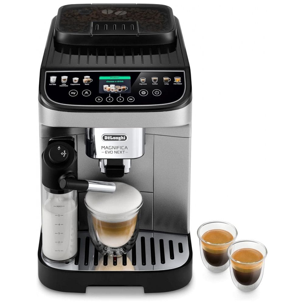 Máquina de Espresso Automática De`Longhi Magnifica Evo Next Prata com Moedor Integrado e Espumador, 13 Receitas, 110V