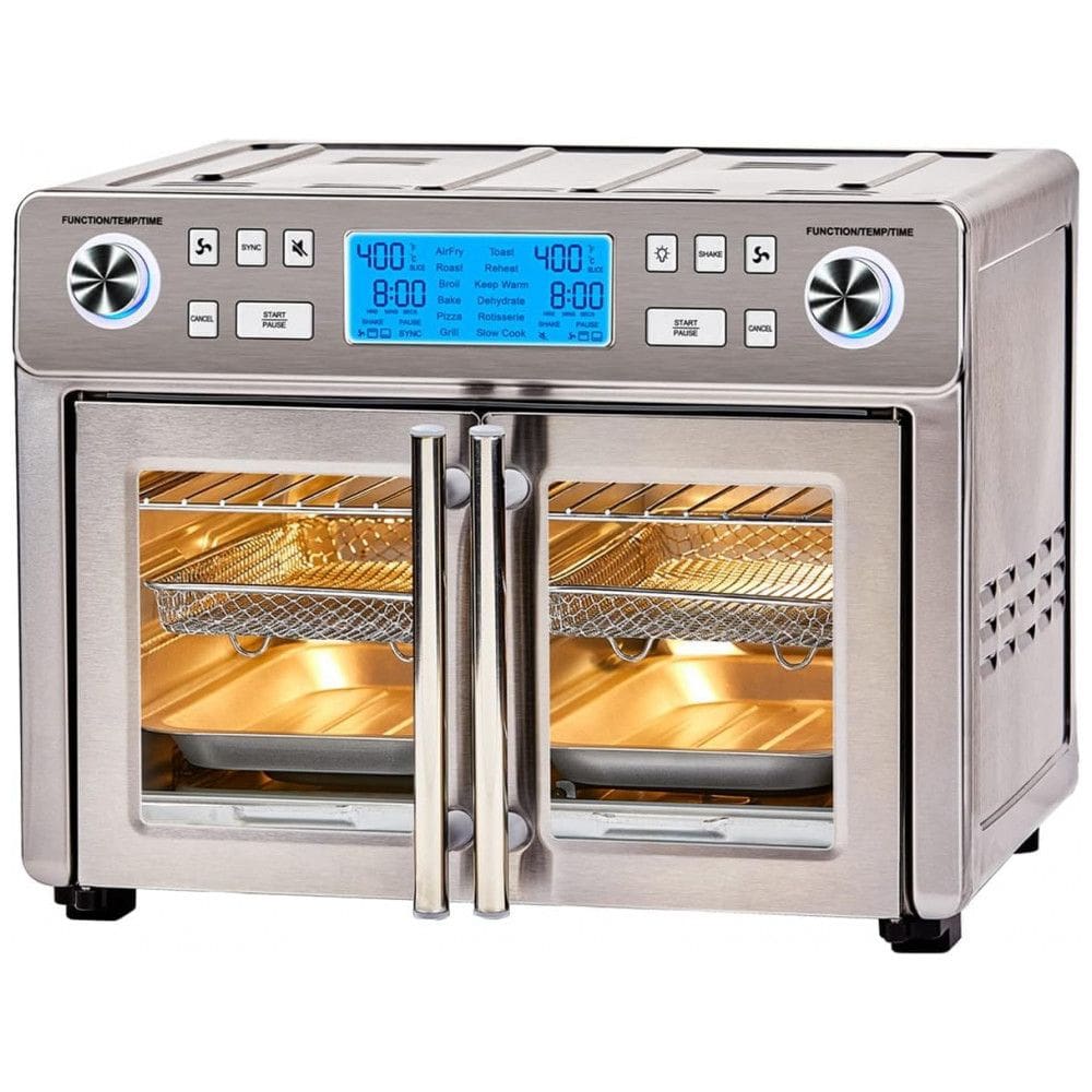 Forno de Convecção e Fritadeira Emeril Lagasse Dual Zone 360 com Porta Francesa, 23,66 litros Extra Grande, Cozinhe Dois Alimentos de Formas