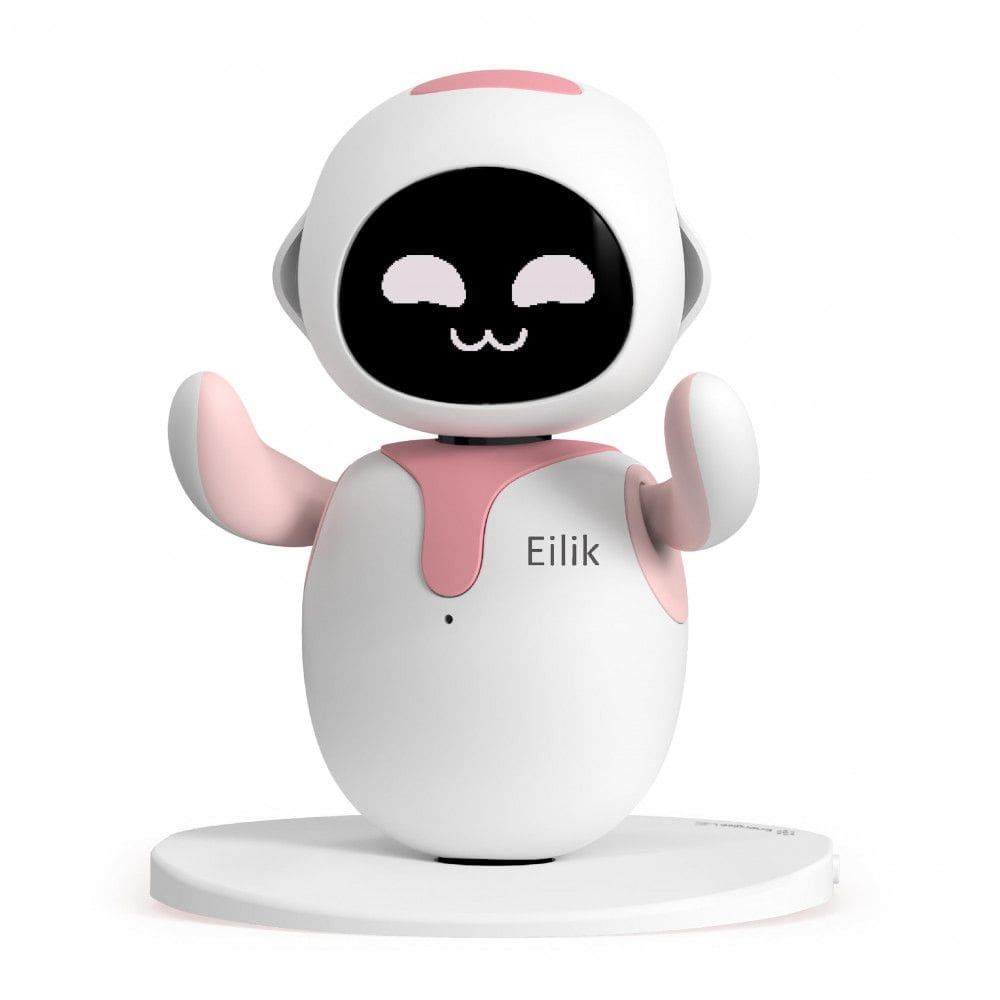 Robô Companheiro Inteligente Branco e Rosa – Eilik Interactive Robot Pet, Programável e Interativo para Crianças e Adultos