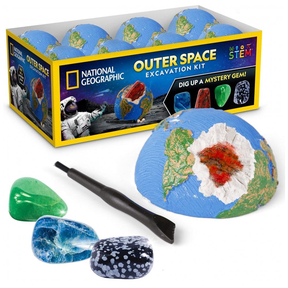 Conjunto de 24 Tijolos de Escavação Espaciais com Cristais Reais, Kit Educativo STEM para Crianças, Ferramentas Inclusas, Atividade de Sala