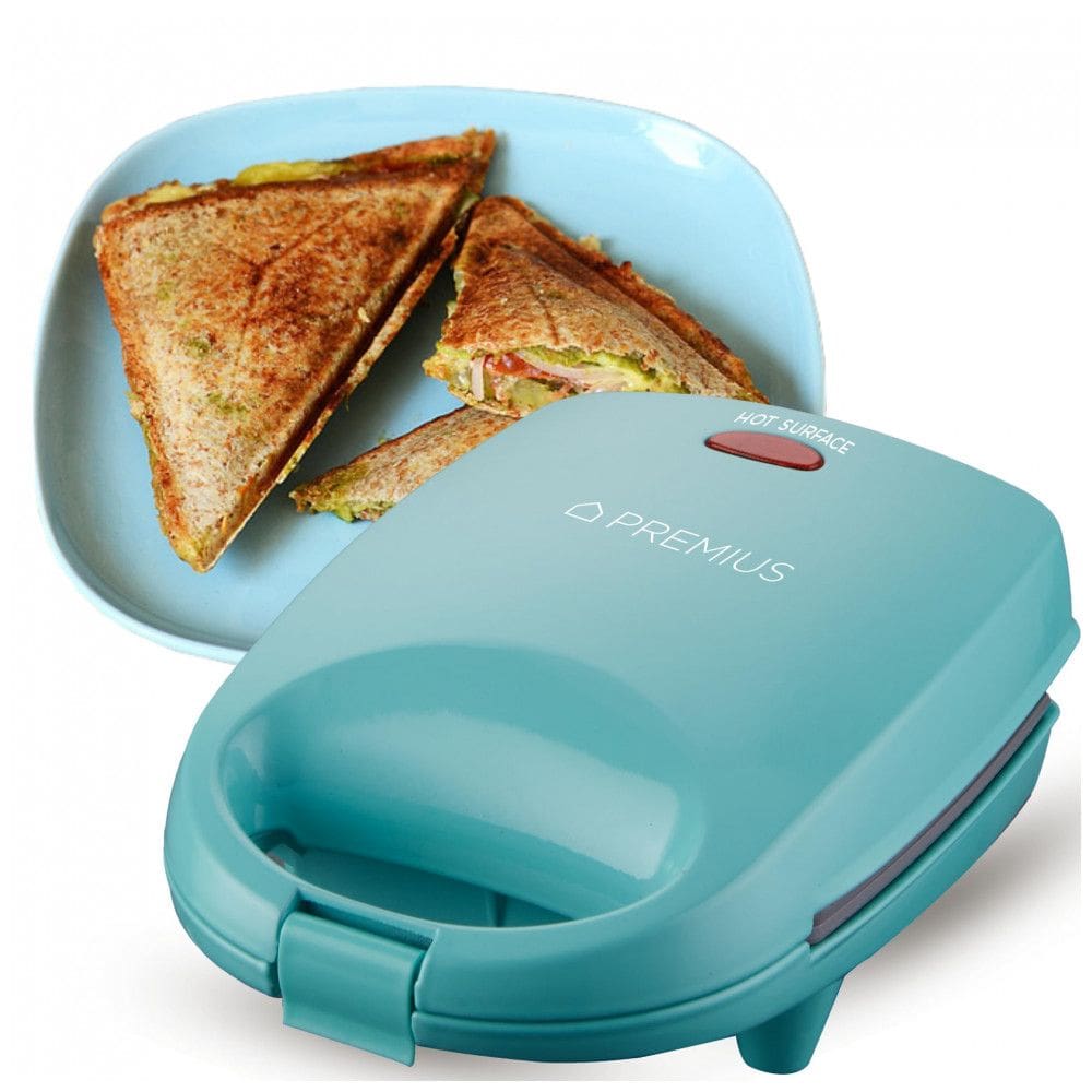 Sanduicheira Mini Lancheira Cerâmica Antiaderente, Luz Indicadora, Molde de 12,7x11,2 Centímetros, Ideal para Rabanada, Sanduíche de Atum
