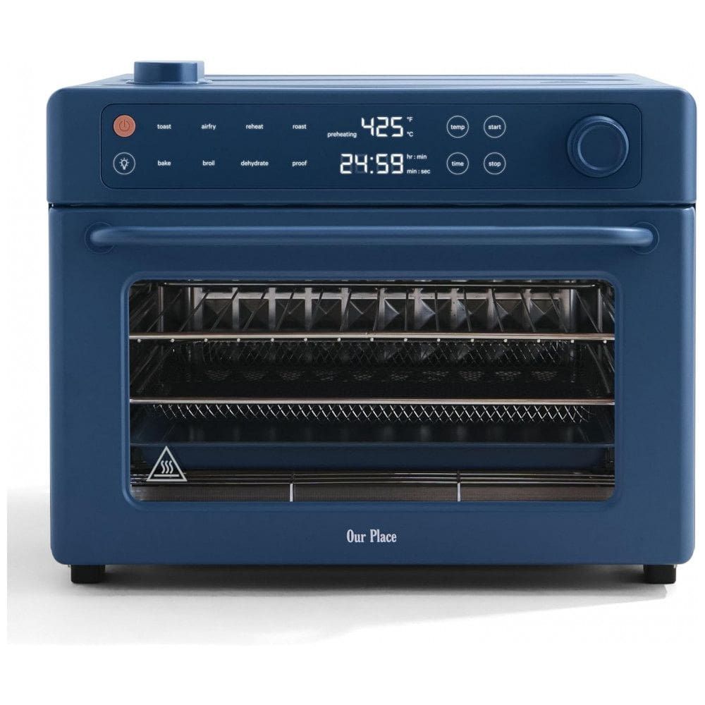 Forno Elétrico Digital 8 em 1 Our Place Wonder Oven Pro 30L Azul Blue Salt, Quartzo e Inox, Air Fry, 1700W, 3 Prateleiras, Sem PFAS, 110V