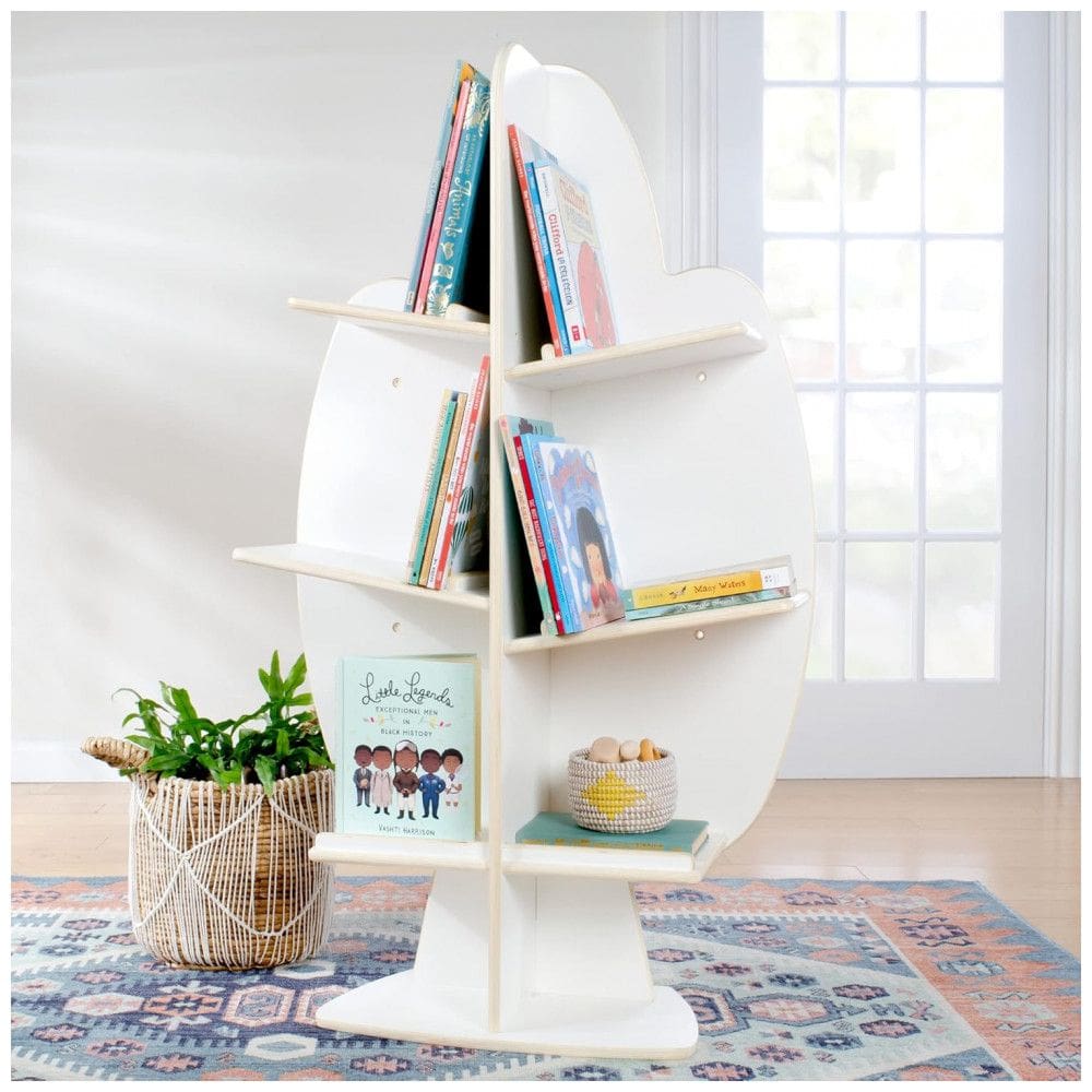 Estante infantil árvore de leitura Guidecraft EdQ Branca em madeira bétula com 3 prateleiras 122cm