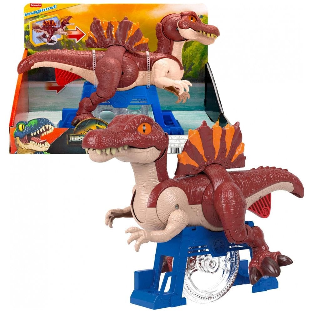 Fisher-Price Imaginext Jurassic World Rebirth Sprinting Spinosaurus dinossauro articulado 23 cm com movimento de investida e mordida