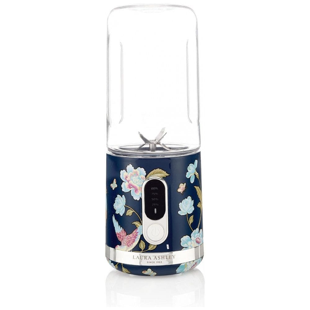 Mini Liquidificador Portátil Laura Ashley 450ml USB Elveden Navy, 100W, 6 Lâminas Inox, Smoothie, Academia, Viagem, Garrafa Tampa Rosqueada