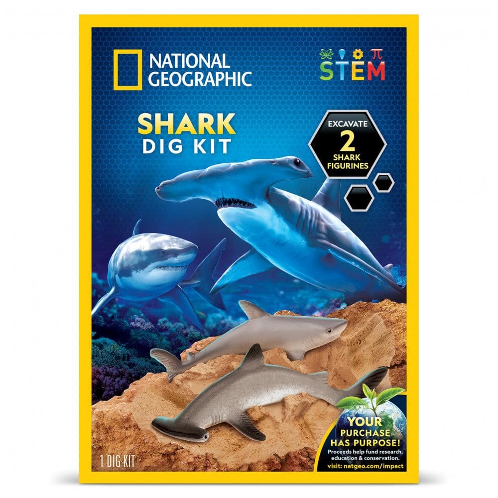 Kit de Escavação de Tubarões – Brinquedo Educativo STEM, Presente Criativo para Crianças, National Geographic
