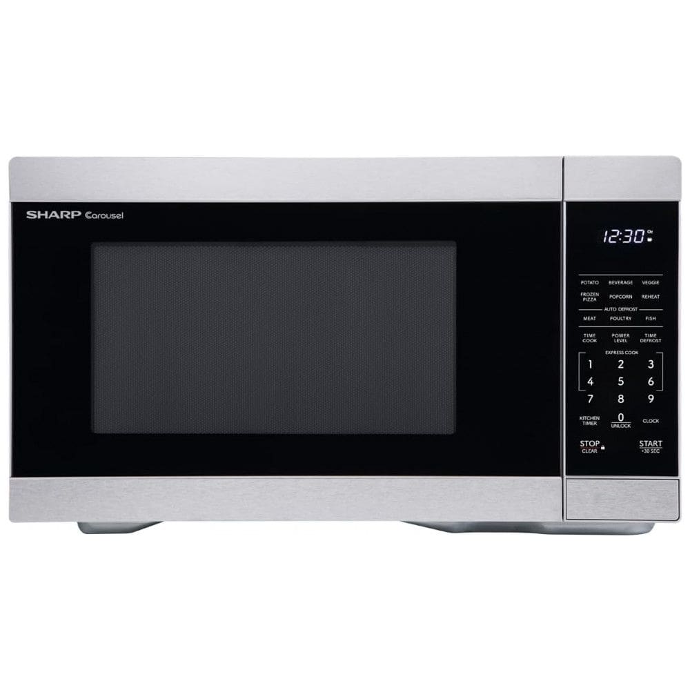 Forno Micro-ondas de Bancada SHARP com Prato Giratório Removível de 31.5 cm, 1000 Watts, 31,15 litros, Aço Inoxidável