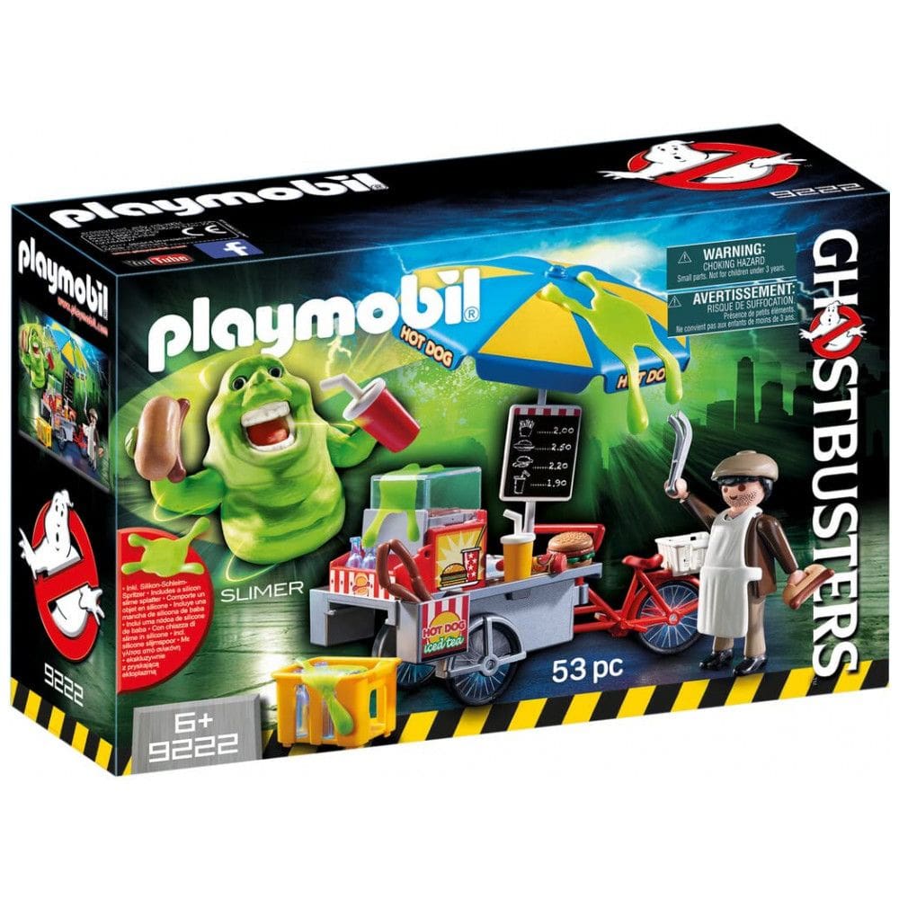 Playset Playmobil Ghostbusters Slimer com carrinho de cachorro-quente
