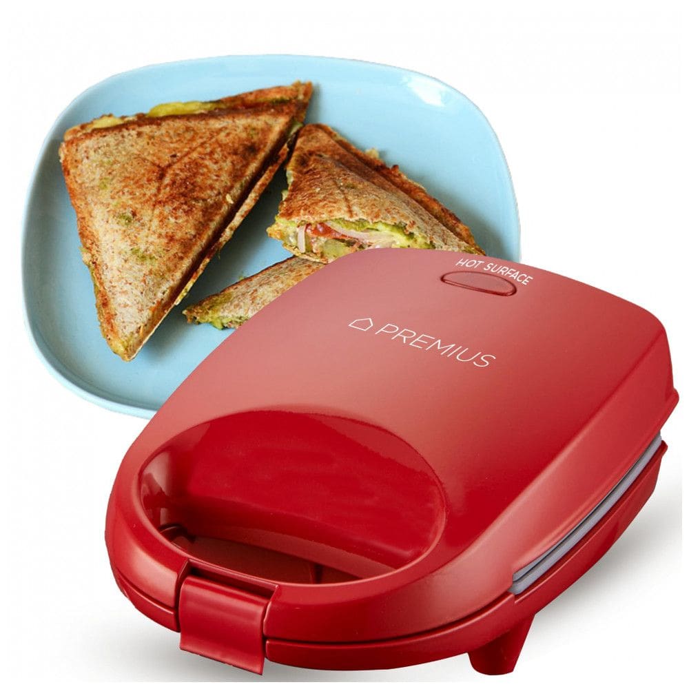 Sanduicheira Mini Snack Maker Cerâmica Antiaderente, Luz Indicadora, Molde de 12,7x11,2 Centímetros, Ideal para Sanduíches, Tostadas