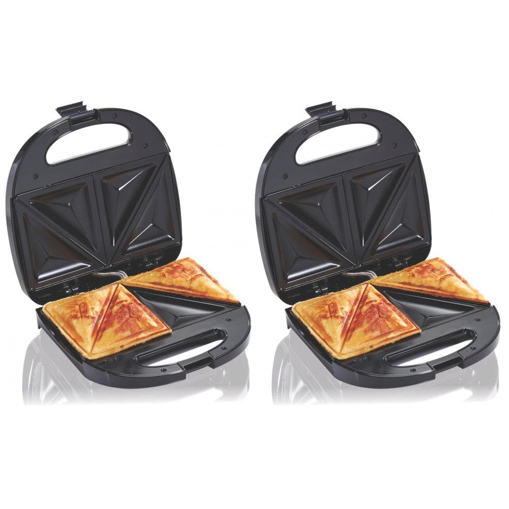 Máquina de Sanduíche Hamilton Beach Elétrica com Placas Antiaderentes Livres de PFAS, Prepara Sanduíches Recheados, Omeletes
