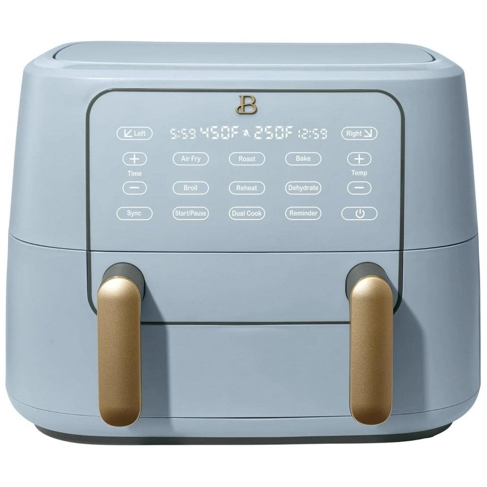 Air fryer Beautiful 9L dupla zona com divisor e bandejas crocantes Digital Touchscreen 1700W 110V azul